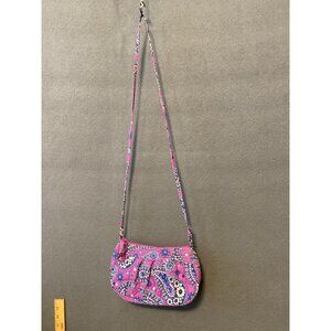 Vera Bradley Pink & Purple Paisley Quilted Cotton Crossbody Bag